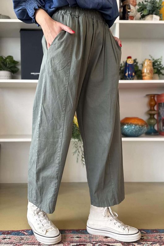 Gaberdine Barrel Pant Khaki 